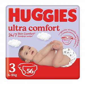 HUGGIES® Pleny jednorázové Ultra Comfort Jumbo 3 (4-9 kg), 56 ks