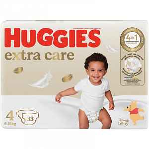 Huggies Extra Care 4, 33 ks