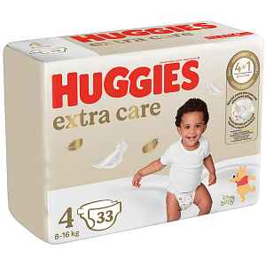 Huggies Extra Care 4, 33 ks