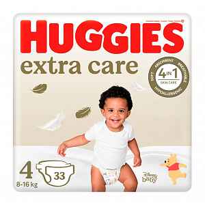 Huggies Extra Care 4, 33 ks