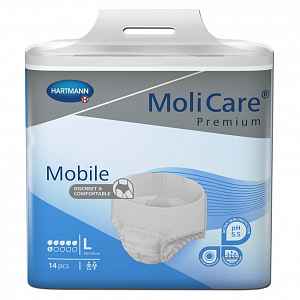 KALHOTKY ABSORPČNÍ NAVLÉKACÍ MOLICARE MOBIL LARGE BOKY 100-150CM,1713ML,14KS