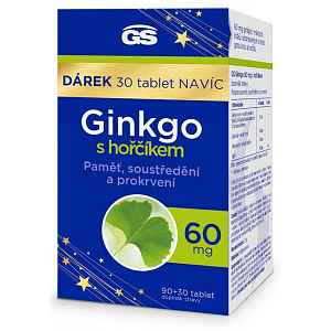 GS Ginkgo 60mg s hořčíkem tbl.90+30 dárek