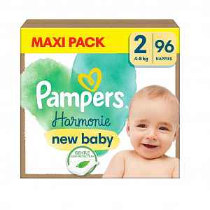 Pampers Harmonie New Baby Maxi Pack vel. 2 4–8 kg dětské pleny 96 ks