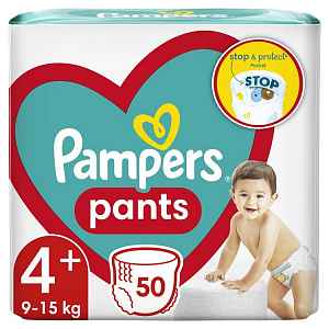 PAMPERS Pants 4+ Active baby dry (9-15 kg) 50 ks – Jumbo Pack