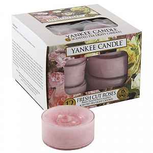Yankee Candle Aromatické čajové svíčky Fresh Cut Roses   12 x 9,8 g