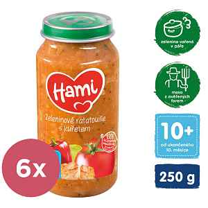 6x HAMI Zeleninový talíř s kuřetem (250 g) - maso-zeleninový příkrm