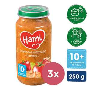 3x HAMI Zeleninový talíř s kuřetem (250 g) - maso-zeleninový příkrm