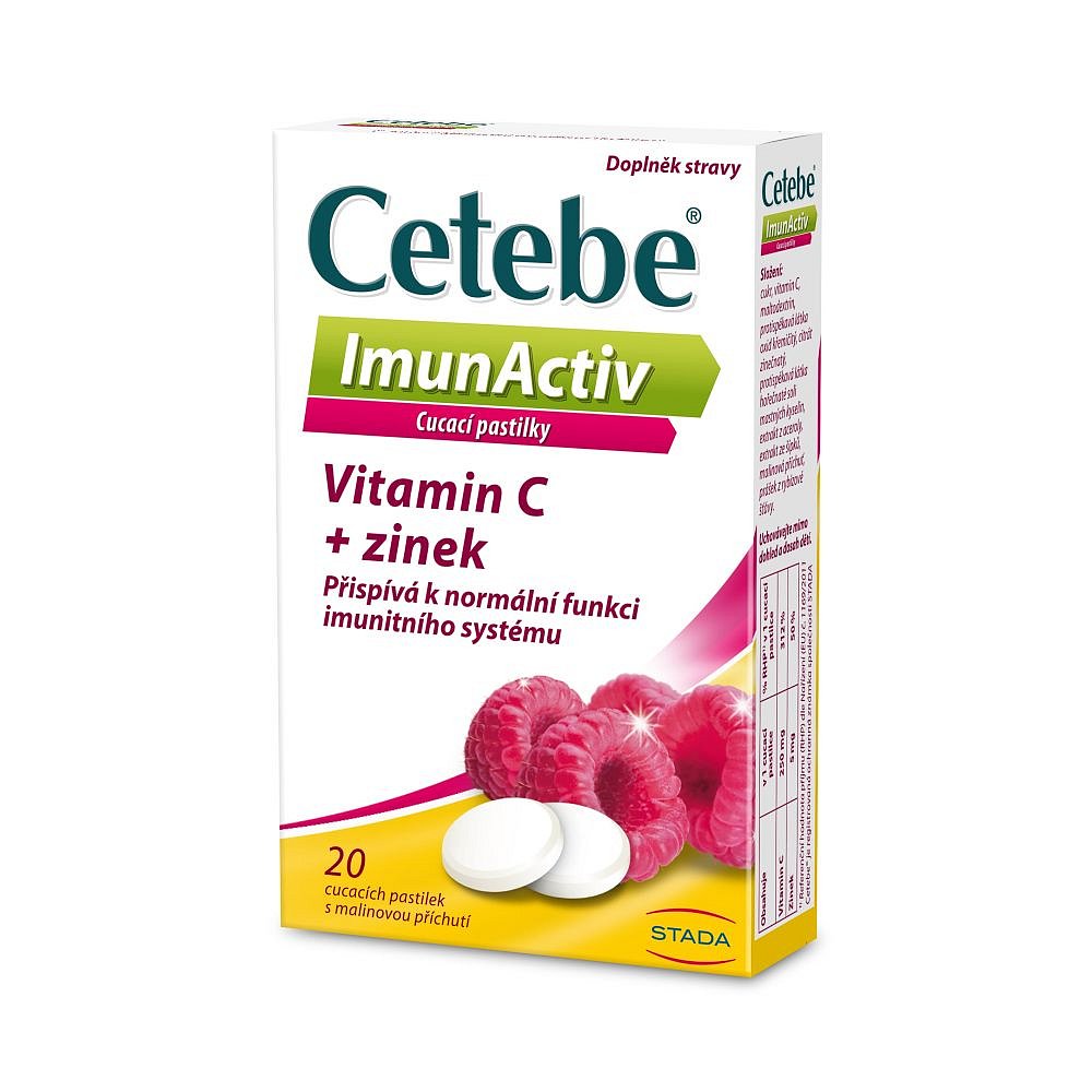 CETEBE ImunActiv vitamin C + zinek 20 pastilek