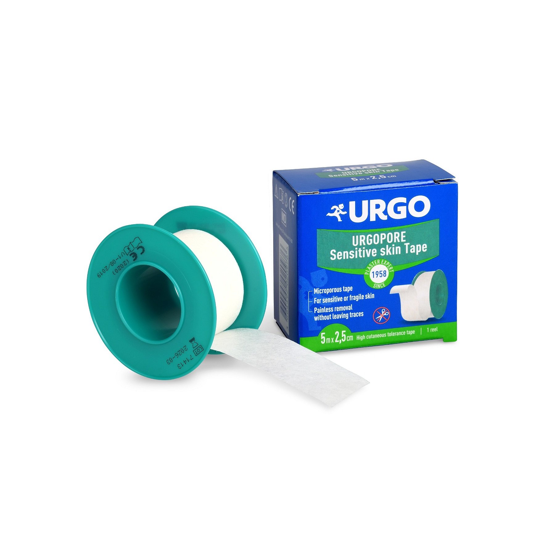 Urgo PORE 5 m x 2,5 cm fixační náplast z netkané textilie 1 ks