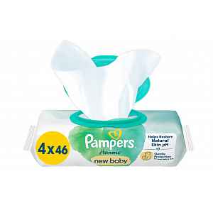 Pampers Harmonie New Baby vlhčené ubrousky 4x46 ks