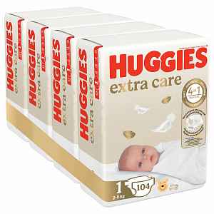 HUGGIES Elite Soft 1 (104 ks) měsíční balení - jednorázové pleny