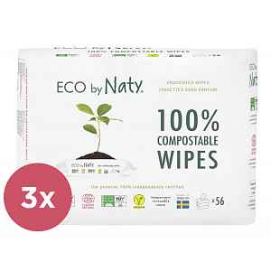 3x ECO BY NATY Dětské vlhčené ubrousky 3x56 ks