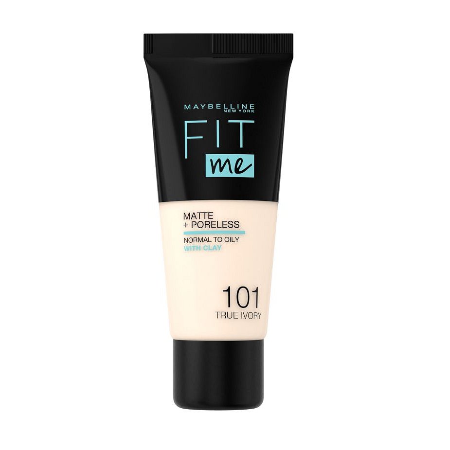 Maybelline Fit me Matte + Poreless odstín 101 True Ivory make-up 30 ml