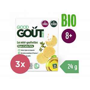 GOOD GOUT BIO Wafle s oregánem a olivovým olejem 3 x 24 g