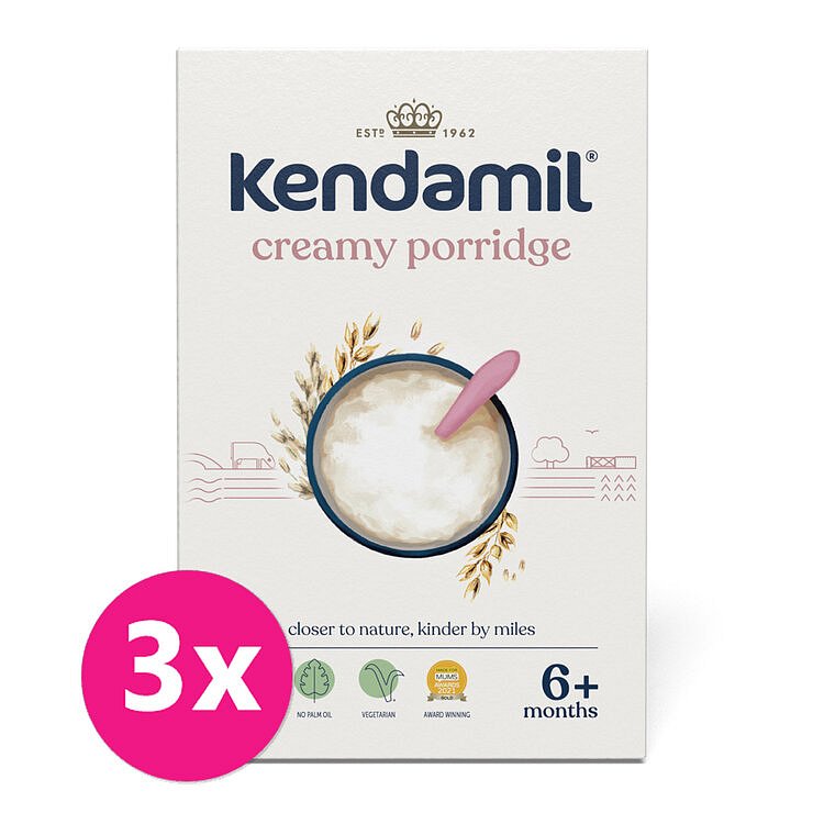 KENDAMIL Kaše mléčná krémová ovesná 3 x 150 g