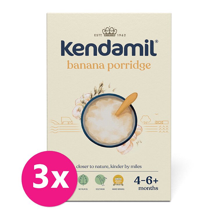 KENDAMIL Kaše mléčná s banánem 3 x 150 g