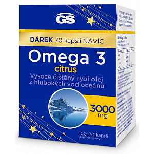 GS Omega 3 citrus 3000mg cps.100+70 dárek