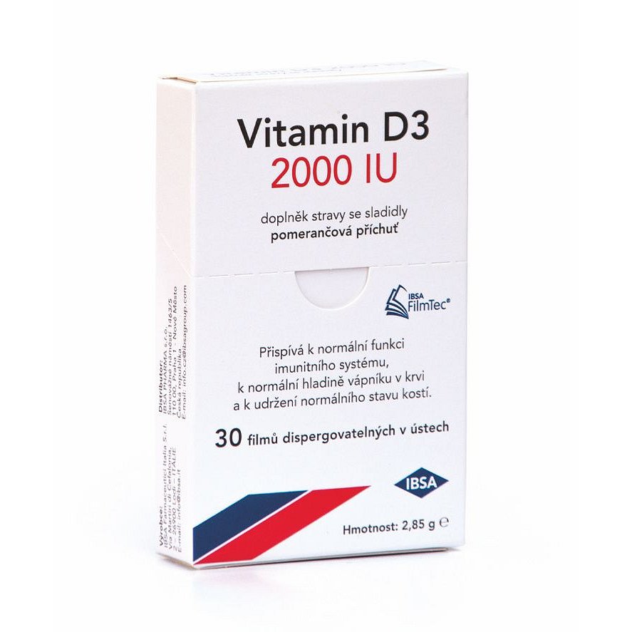 IBSA Vitamin D3 2000 IU 30 filmů rozpustných v ústech