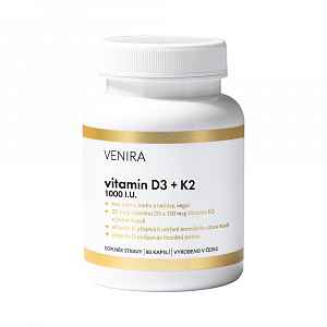 Venira Vitamin D3 + K2 1000 I.U. 80 kapslí