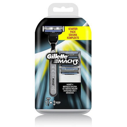 Gillette Mach3 náhradní hlavice 4ks + handle gratis