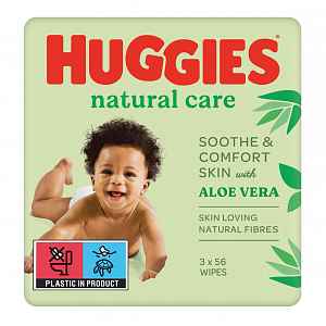 HUGGIES® Vlhčené ubrousky Natural Triplo 56x3 ks