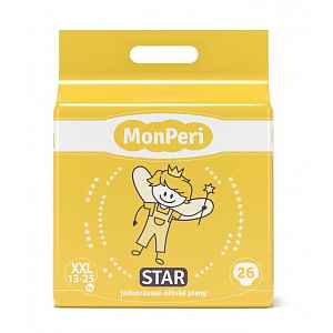 MonPeri Star XXL 13-25 kg dětské pleny 26 ks