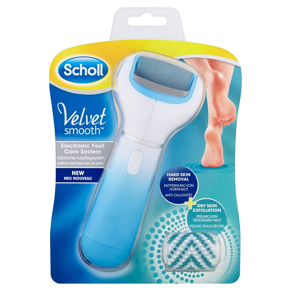 SCHOLL Velvet Smooth Elektrický pilník na chodidla s mořskými minerály + peelingová hlavice