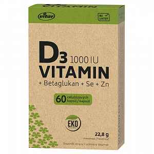 Vitar Vitamin D3 1000 IU + betaglukan EKO 60 kapslí