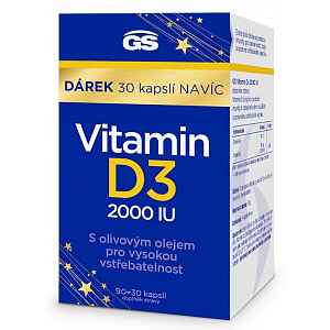 GS Vitamin D3 2000 IU cps.90+30 dárek