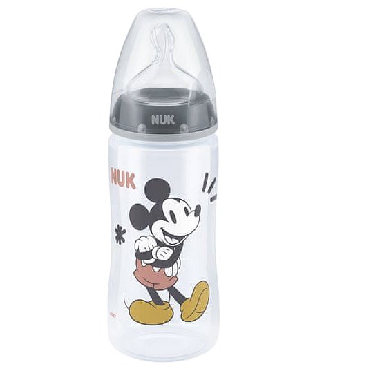 NUK FC+ láhev MICKEY s kontrolou teploty, 300ml šedá