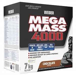 Weider, Giant Mega Mass 4000, Gainer, 7000 g, Čokoláda