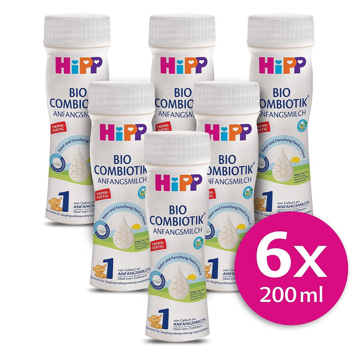 Hipp 1 BIO Combiotik Počáteční mléčná kojenecká výživa 6x200 ml