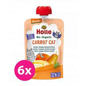 6x HOLLE Carrot Cat Bio pyré mrkev mango banán hruška 100g (6+)