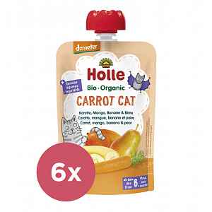 6x HOLLE Carrot Cat Bio pyré mrkev mango banán hruška 100g (6+)