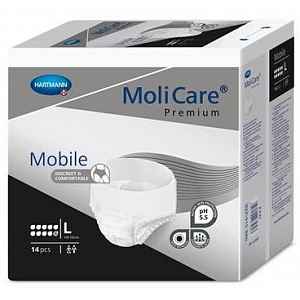 KALHOTKY ABSORPČNÍ NATAHOVACÍ MOLICARE MOBILE 10 KAPEK L BOKY 100-150CM,2613ML,14KS