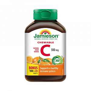 Vitamín C 500 mg tablety na cucání s příchutí pomeranče 120 tbl.