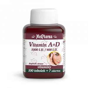 MedPharma Vitamín A+D ( 5000 I.U./ 400 I.U.) tobolky 107