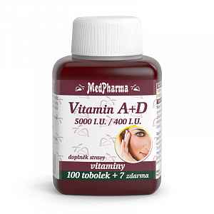 MedPharma Vitamín A+D ( 5000 I.U./ 400 I.U.) tobolky 107