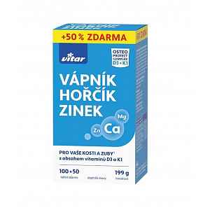 Revital Vápník+hořčík+zinek+vitamín D 3 +K 1 tablety 100 + 50