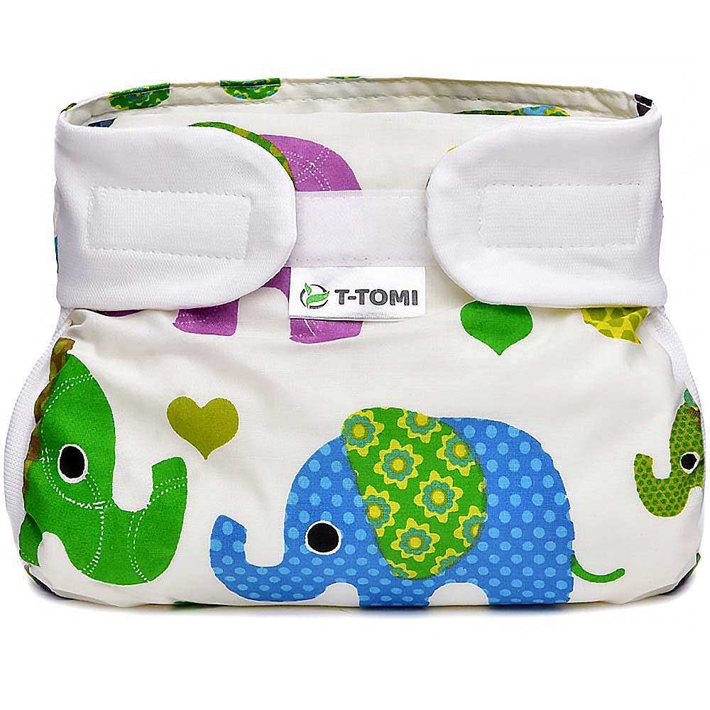 T-TOMI Ortopedické abdukční kalhotky green elephants 5 až 9 kg