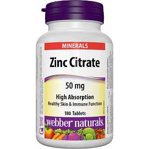 Webber Naturals Zinek Citrate 50mg 180 tablet