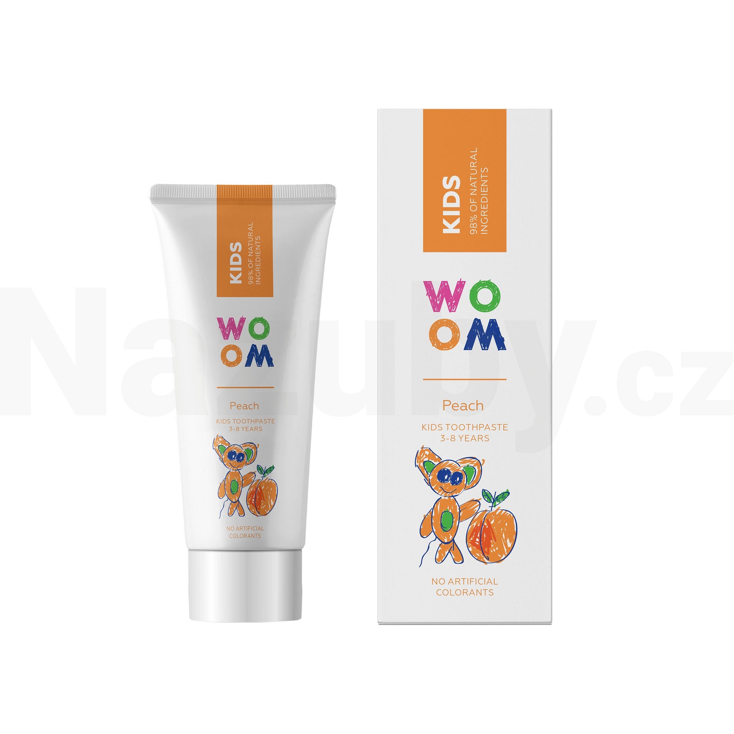 Woom Dětská zubní pasta Kids Peach 50 ml