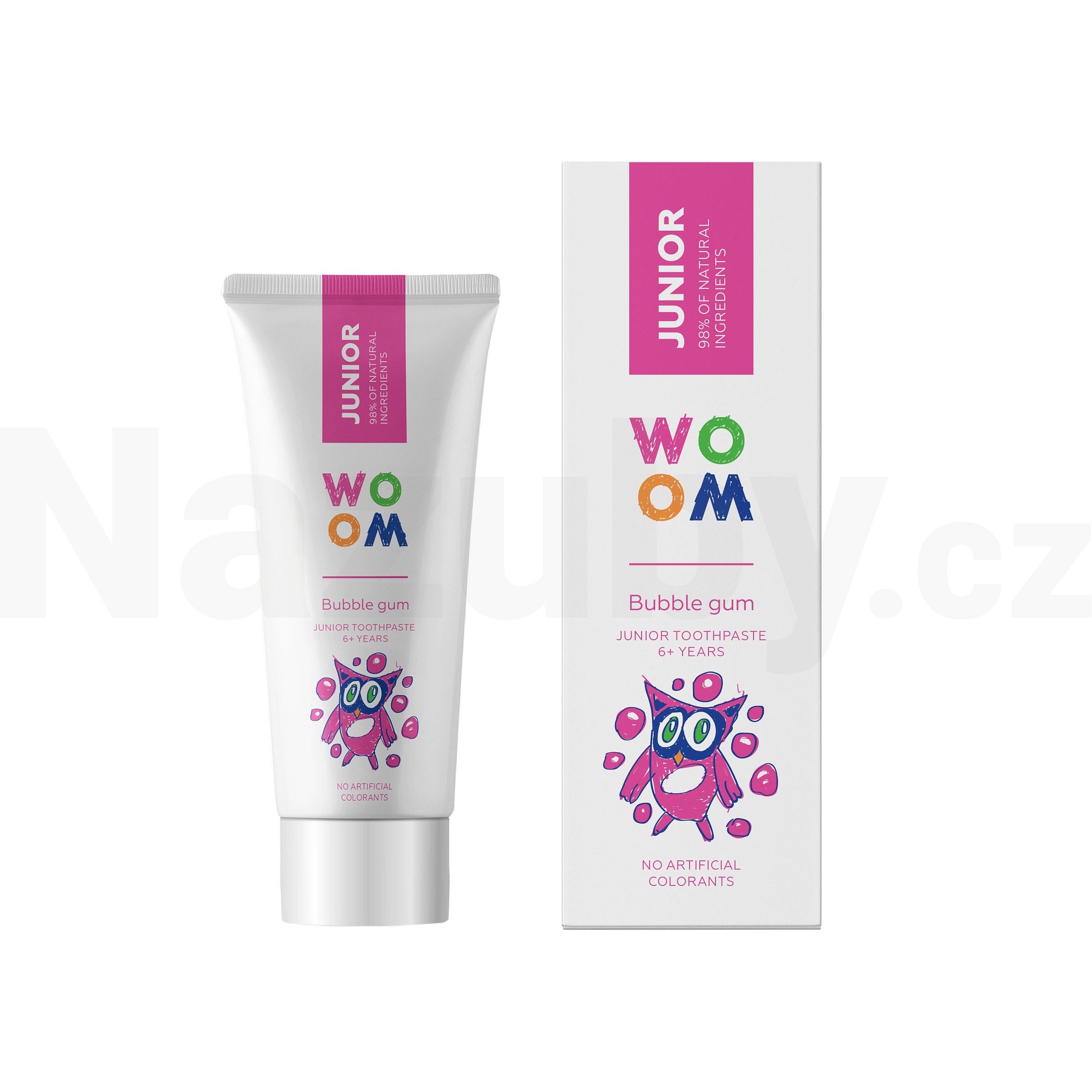 Woom Dětská zubní pasta Junior Bubble Gum 50 ml