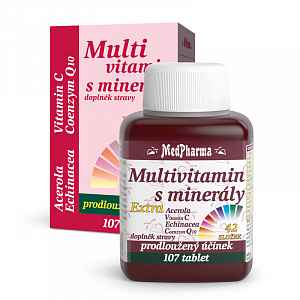 MedPharma Multivitamín s minerály+extra C tablety 107