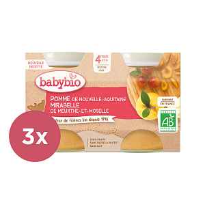 3x BABYBIO Mirabelky jablko (2x130g)