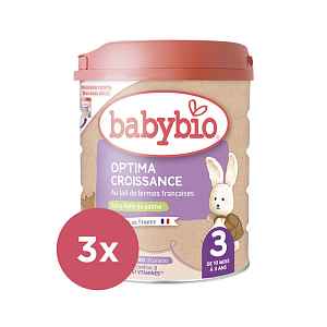 3x BABYBIO OPTIMA 3 Croissance kojenecké bio mléko (800g)