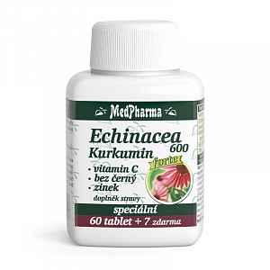 MedPharma Echinacea 600 FORTE + kurkumin + vit. C + bez černý + zinek 67 tobolek