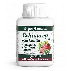 MedPharma Echinacea 600 FORTE + kurkumin + vit. C + bez černý + zinek 67 tobolek