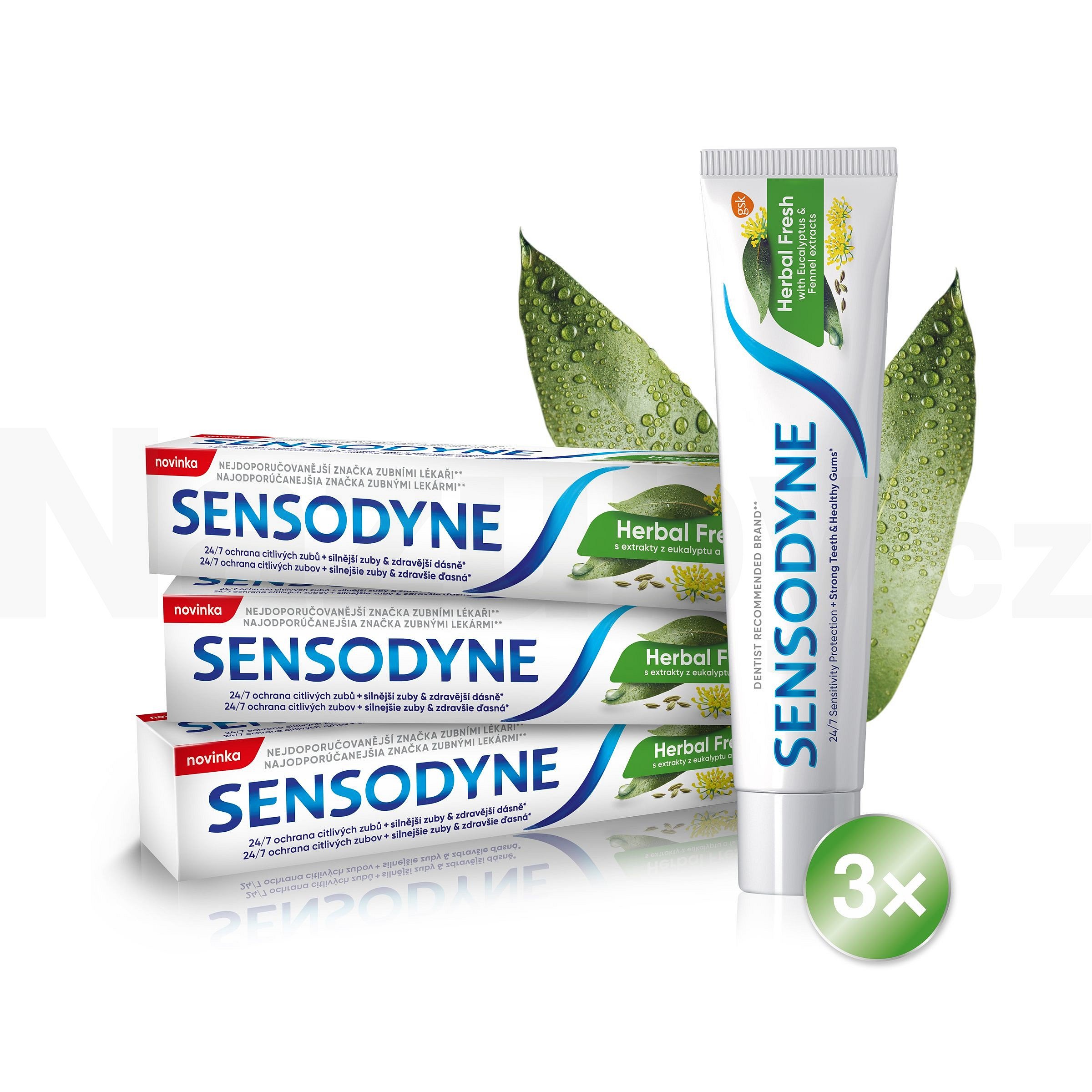 Sensodyne Herbal Fresh zubní pasta 3x75 ml