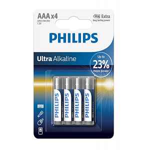 Philips Ultra Alkaline AAA LR03E4B/10 baterie 4 ks